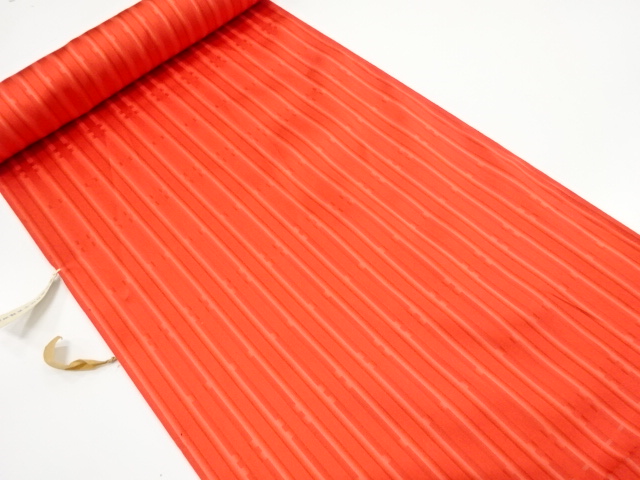 JAPANESE KIMONO / ANTIQUE BOLT FOR RAIN COAT / SILK / WOVEN STRIPE